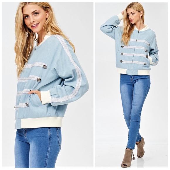 Jagger Military Chambray Bomber Jacket - Picture 8 of 8